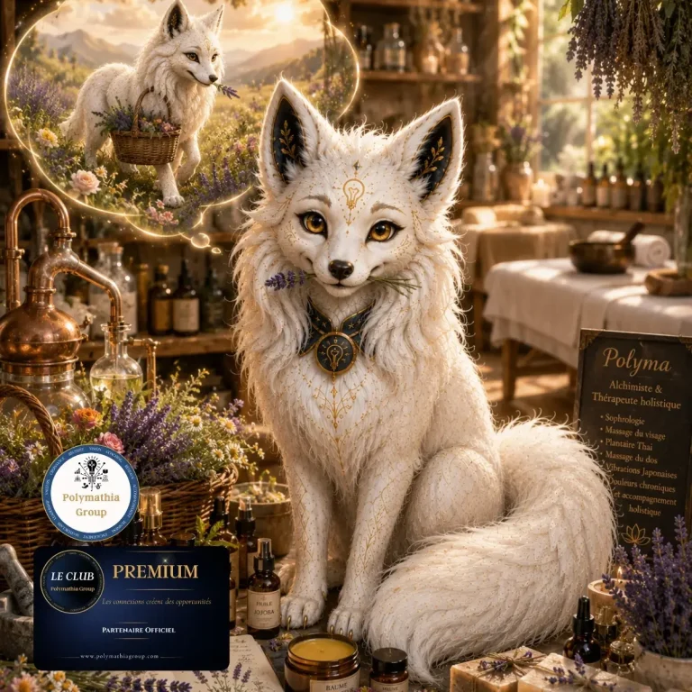Polyma, mascotte Polymathia Group, vous en dit plus sur nos partenaires Polyma, mascotte Polymathia Group alchimiste