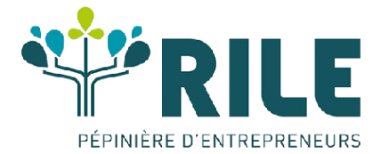 Logo Partenaire Logo de RILE, pépinière d'entrepreneurs, avec un arbre stylisé et le texte associé.