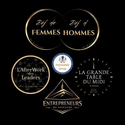 Logo des évènements by Nikolina - Déj de Femmes Déj' d'Hommes l'AfterWork des Leaders et La Grande Table du Midi Logo des évènements by Nikolina - Déj de Femmes Déj' d'Hommes l'AfterWork des Leaders et La Grande Table du Midi