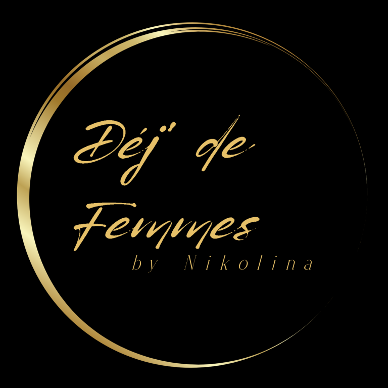 Logo noir avec texte doré : "Dèj de Femmes by Nikolina".