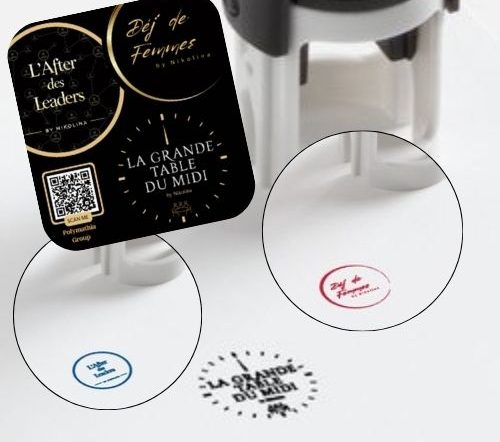 Tampons du Passeport des Rencontres avec des logos Déj de Femmes, L'After des Leaders et La Grande Table du Midi