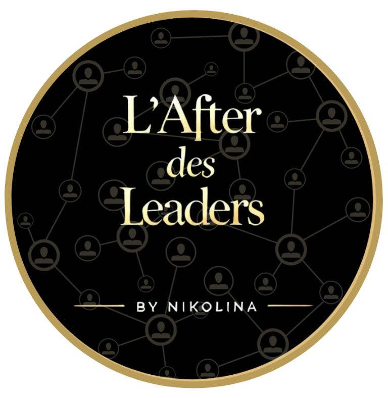 Logo de "L’After des Leaders" en noir et or, avec un réseau de connexions.