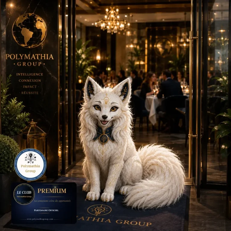 Polyma, mascotte Polymathia Group, vous en dit plus sur nos partenaires Polyma, mascotte Polymathia Group, hôtesse d'accueil dans un restaurant