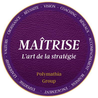 Polymathia Group - Formule MAITRISE Logo violet avec le texte sur la maîtrise et la stratégie.