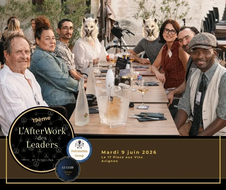 L'AfterWork des Leaders mardi 9 juin 2026 Le 17 Place aux Vins à Avignon Groupe divers de personnes assises autour d'une table lors d'un AfterWork
