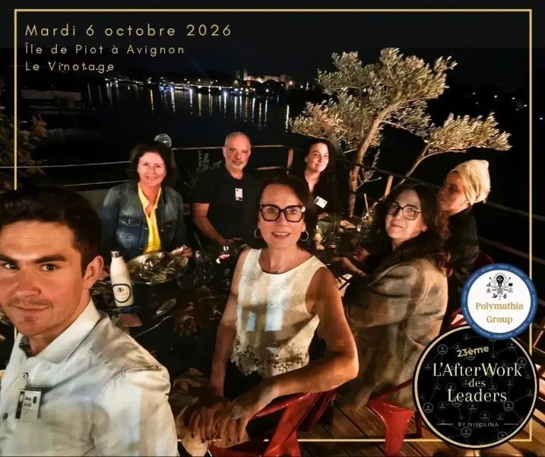 23ème AfterWork des Leaders du mardi 6 octobre 2026 à Avignon Île de Piot Le Vinotage Groupe d'entrepreneurs au restaurant sur une péniche soir avec le Palais des Papes en arrière plan