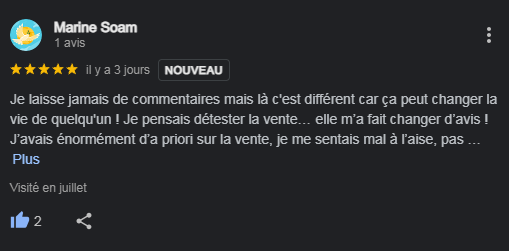 Avis Positif du coach Nikolina Popovski sur Google