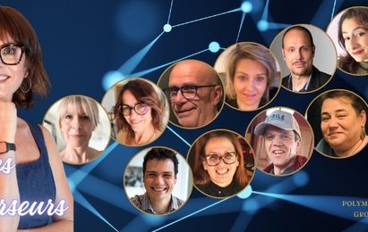 Nikolina Popovski et les Précurseurs Réseau de visages souriants de divers professionnels sur fond technologique.