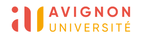 Logo d'Avignon Université avec les lettres en dégradé orange et rouge.