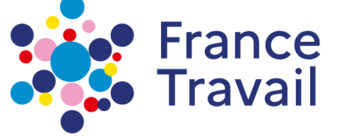 Logo de France Travail avec des cercles colorés.